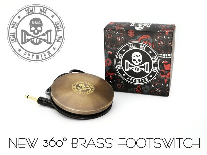 AVA Old School Brass Skull DNA tattoo foot pedals 360° - FC060 Main image