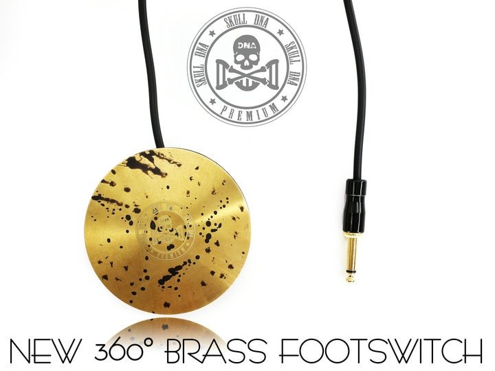 AVA Old School Brass Tattoo Foot Pedal 360°