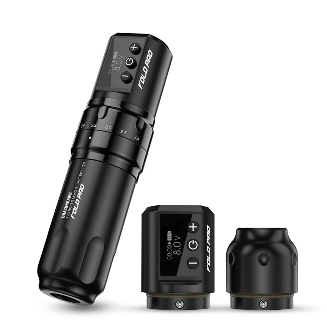 Dragonhawk Wireless Tattoo Pen Machine with 7 Stroke Length | Two Batteries | Fold Pro Main image