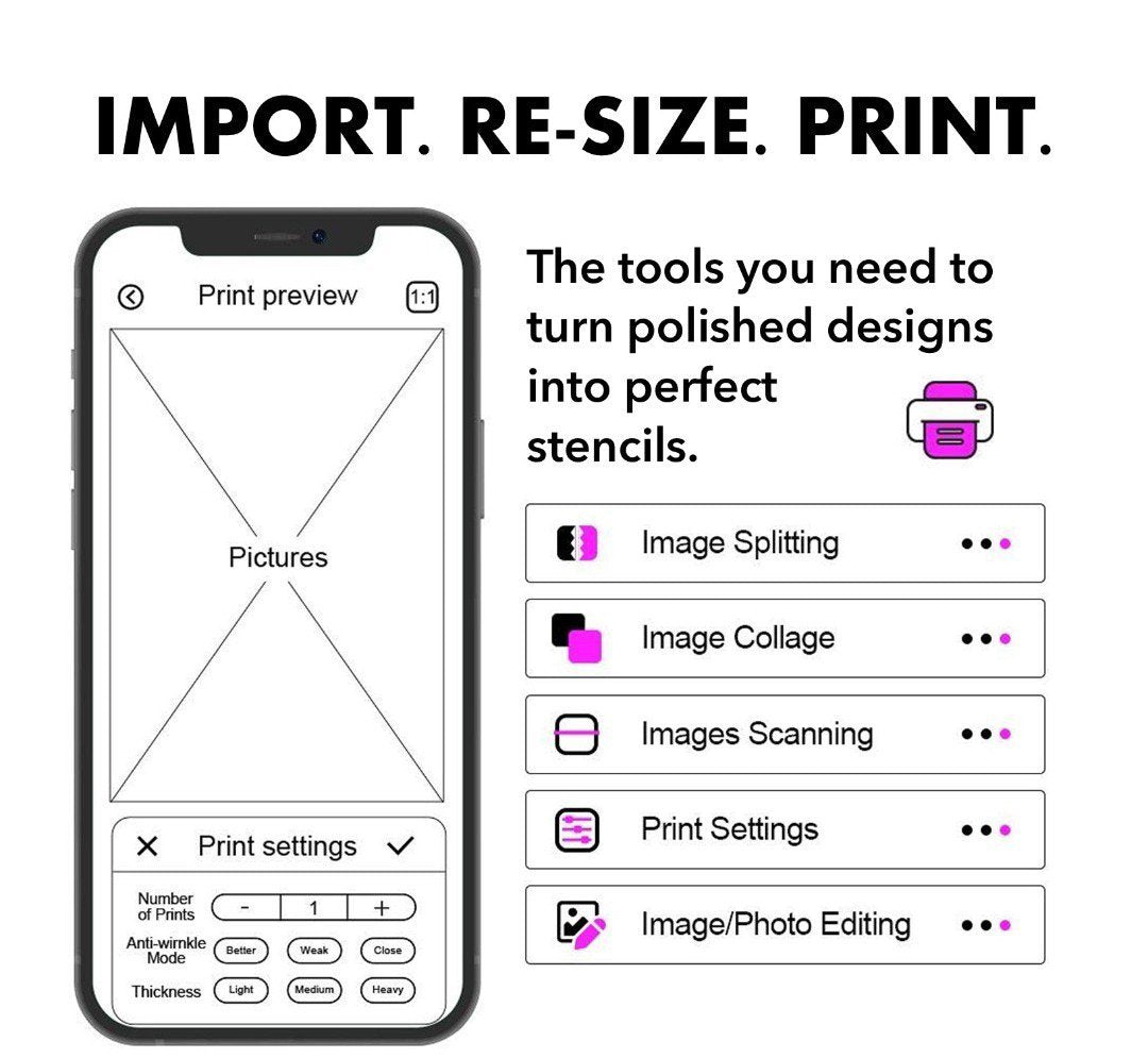 OZER Printer - Bluetooth Quick Stencil Printer