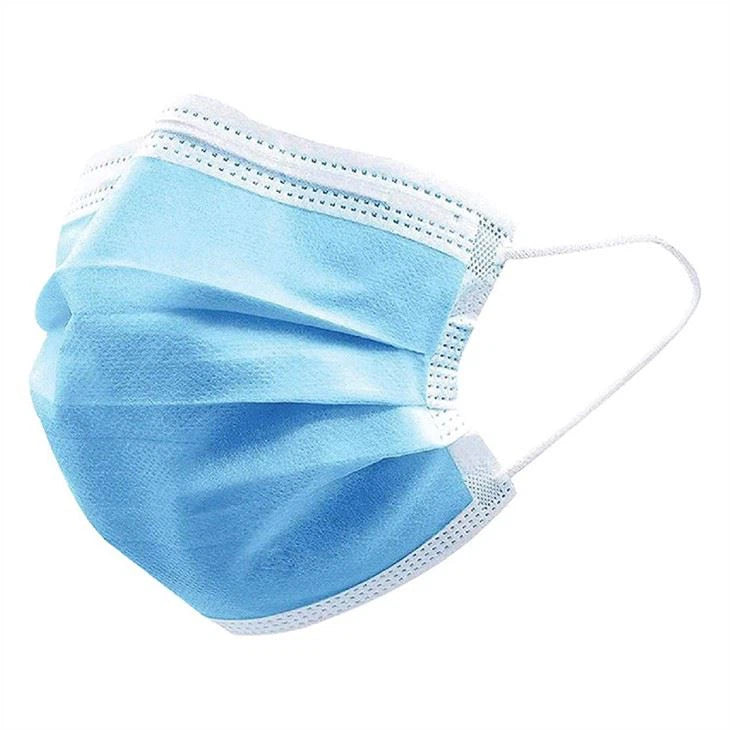 FILTA, 3 PLY NON-WOVEN FACE MASK - WHITE/BLUE WITH EAR-LOOPS (50/BOX)