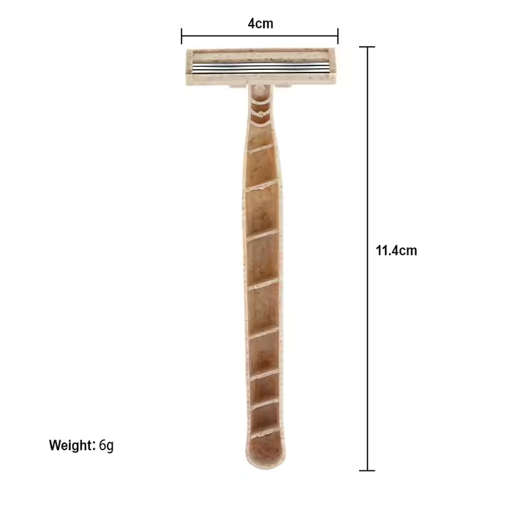 Eco Friendly Razors with 3 Blades - Biodegradable Wheat Straw Material - 8pcs