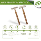 Eco Friendly Razors with 3 Blades - Biodegradable Wheat Straw Material - 8pcs