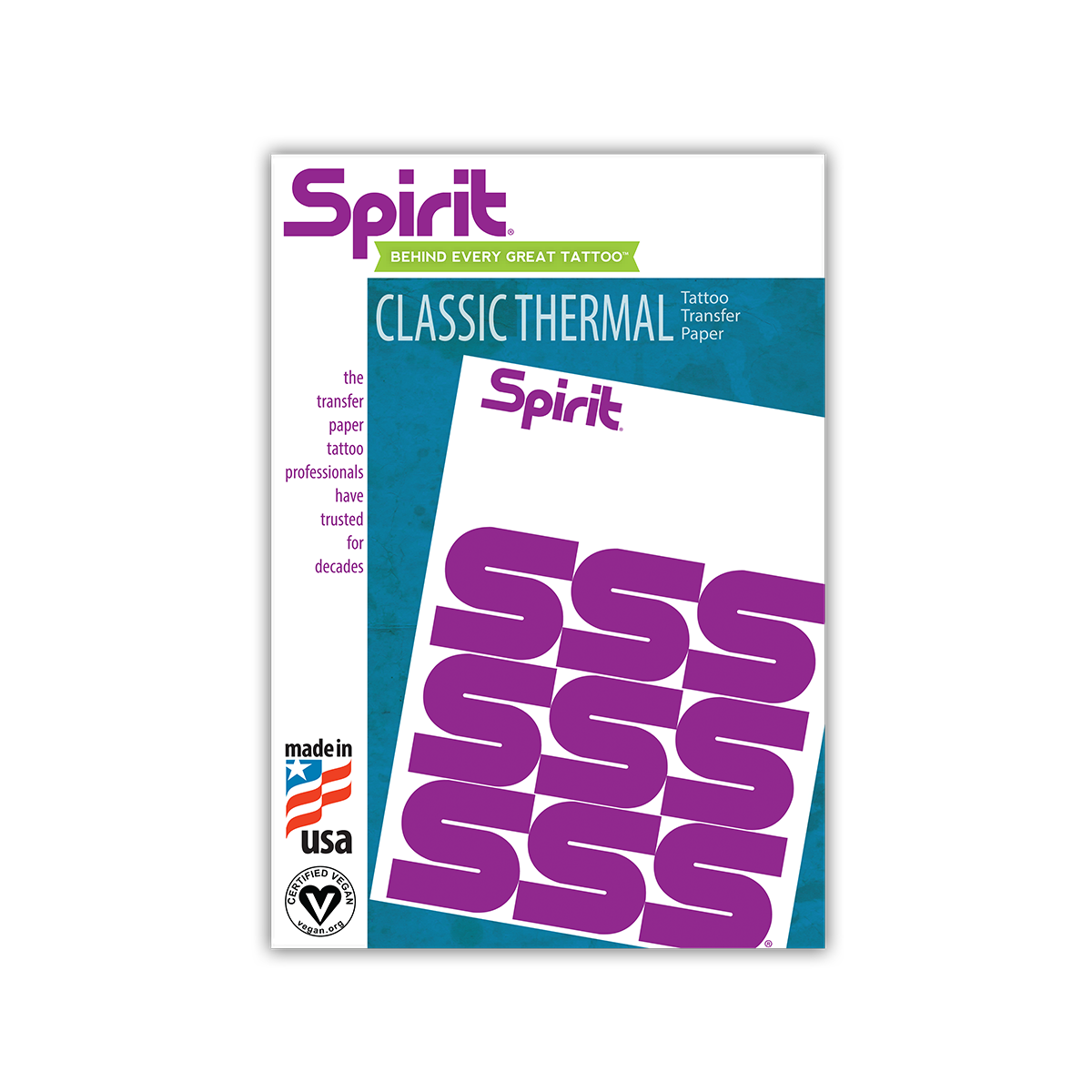 For Thermal Printer - Spirit® Original Tattoo Thermal Paper - 8 1/2” x 11” A4 Size Main image