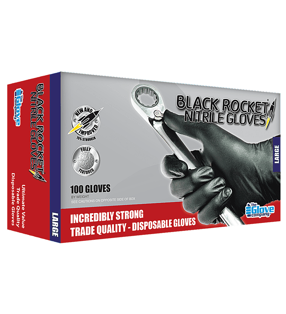Black Rocket® Premium Nitrile Gloves - Box of 100