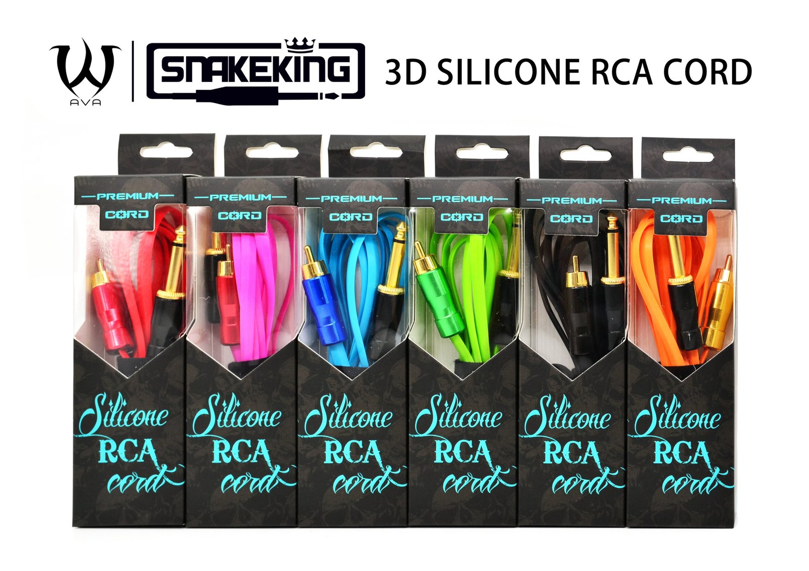 AVA Snake King 2.4m Silicone Tattoo RCA Cord