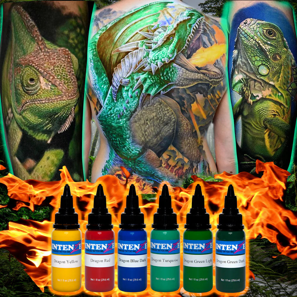 Japaneze Dragon Color Set — Intenze Tattoo Ink — 6 Bottles