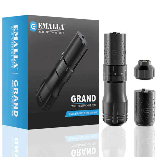 EMALLA Wireless Tattoo Machine 7 Adjustable Stroke + 2 Batteries