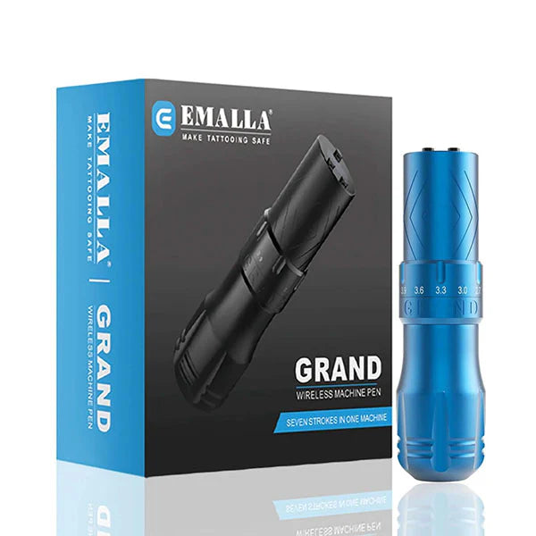 EMALLA Wireless Tattoo Machine 7 Adjustable Stroke + 2 Batteries