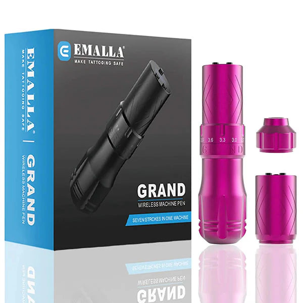 EMALLA Wireless Tattoo Machine 7 Adjustable Stroke + 2 Batteries