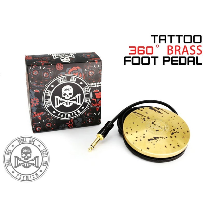 AVA Old School Brass Tattoo Foot Pedal 360°