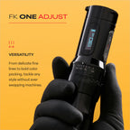 FK Irons ONE - Adjustable Stroke - Tattoo Machine with Drop in Battery - 2.0mm to 5.0mm - Stealth