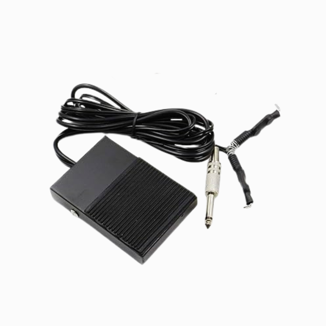 Tattoo Foot Switch - Mono Plug and Clip Cord Banana Plug Combo