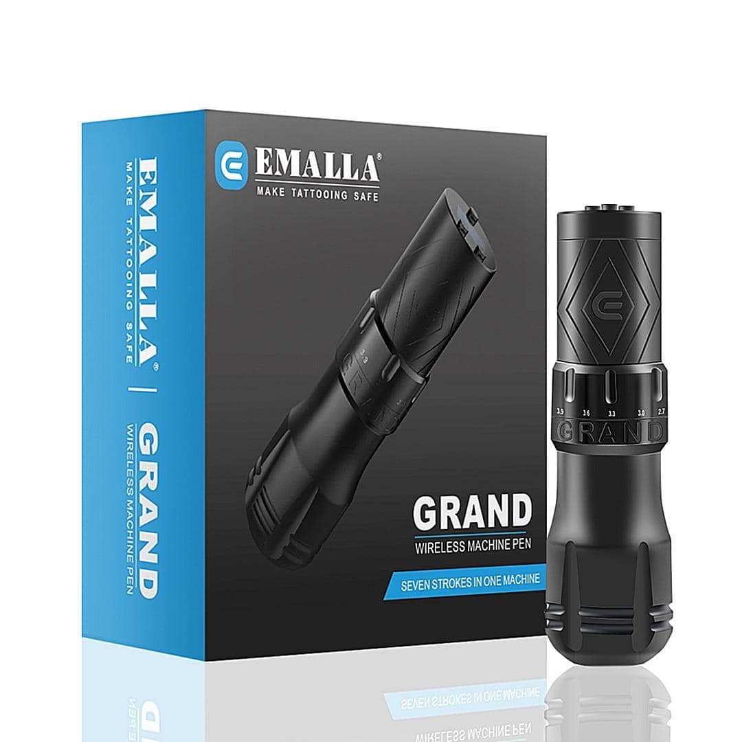 EMALLA Wireless Tattoo Machine 7 Adjustable Stroke + 2 Batteries
