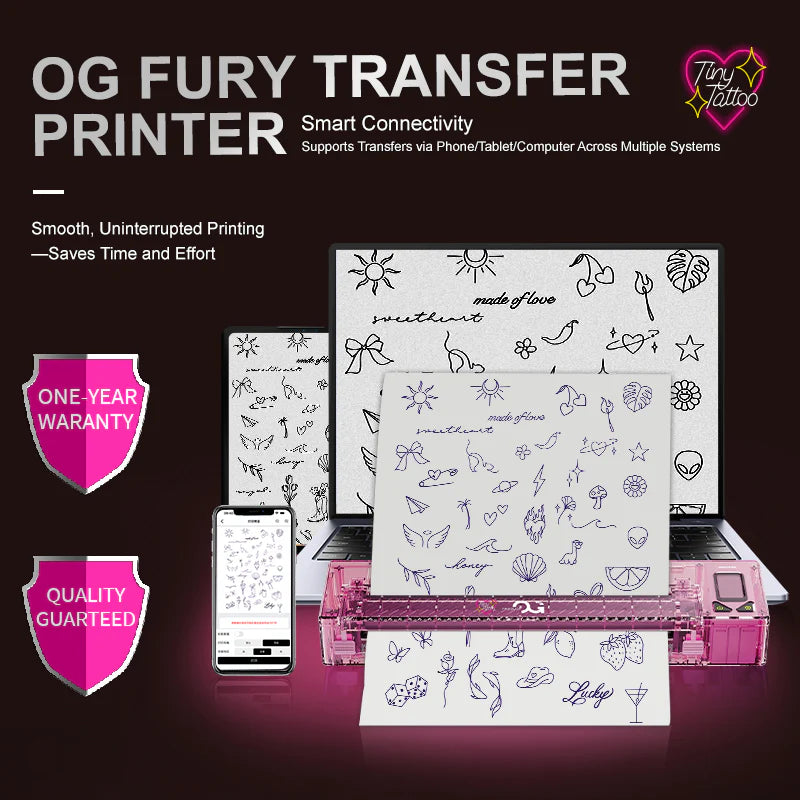 OG Produce - Tiny Tattoo - Wireless Tattoo Transfer Stencil Printer - Jennifer Barrera exclusive edition
