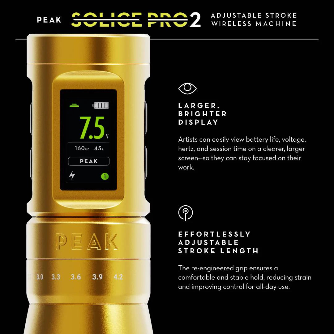 Peak Solice Pro 2 - Wireless Tattoo Machine - Pick Colour