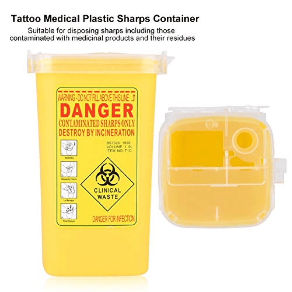 Tattoo Sharps Bin - 1 Ltr Capacity