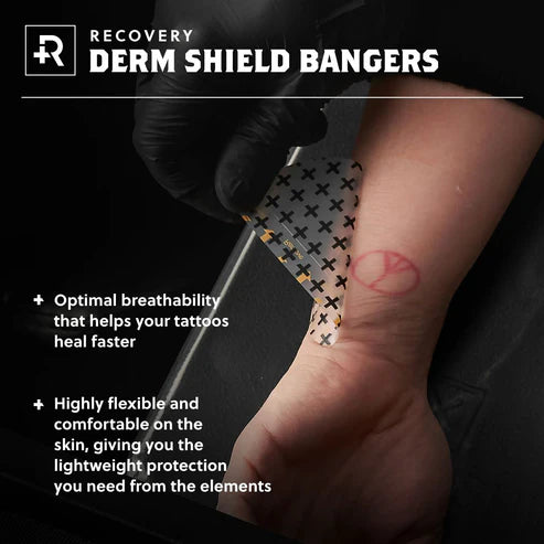 Recovery Derm Shield Bangers – 3" Round Tattoo Bandages (Tub of 100)
