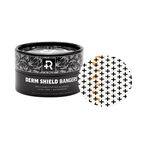 Recovery Derm Shield Bangers – 3" Round Tattoo Bandages (Tub of 100) Main image