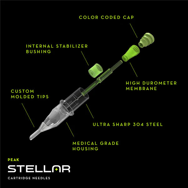 Peak Stellar Needle Cartridges - Round Liner - Box of 20