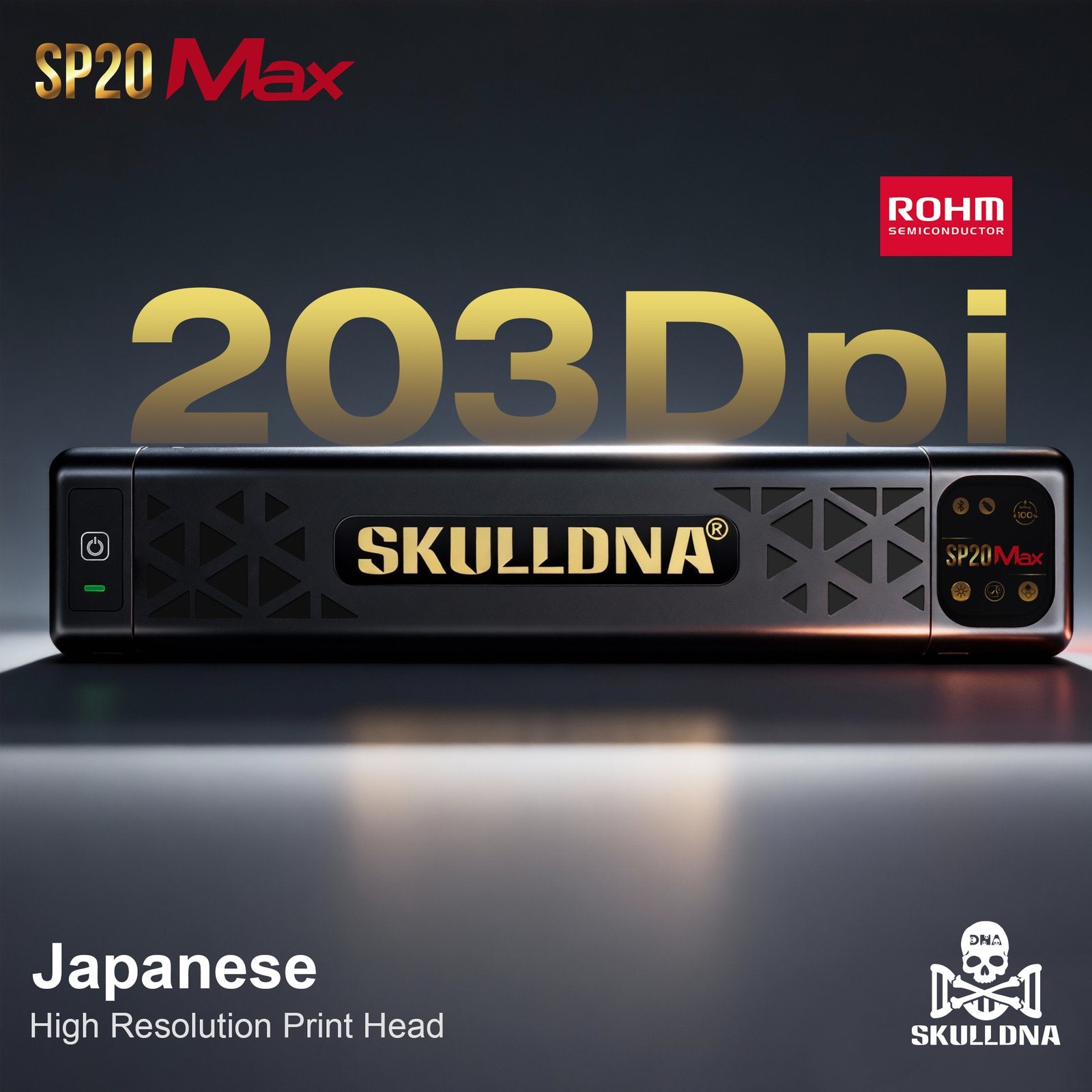 SKULLDNA MAX - Wireless Bluetooth Printer - Smart Touchscreen- SP20 - Japanese High Resolution Printhead Secondary image