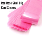 Red Rose Skull Clip Cord Sleeves (50 X 800 Mm) (125pk) (Pink)