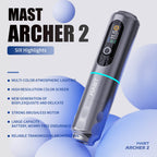 Dragonhawk Wireless Tattoo Pen Machine with 3.5MM Stroke Brushless Motor Color Screen - Gray | Mast Archer 2