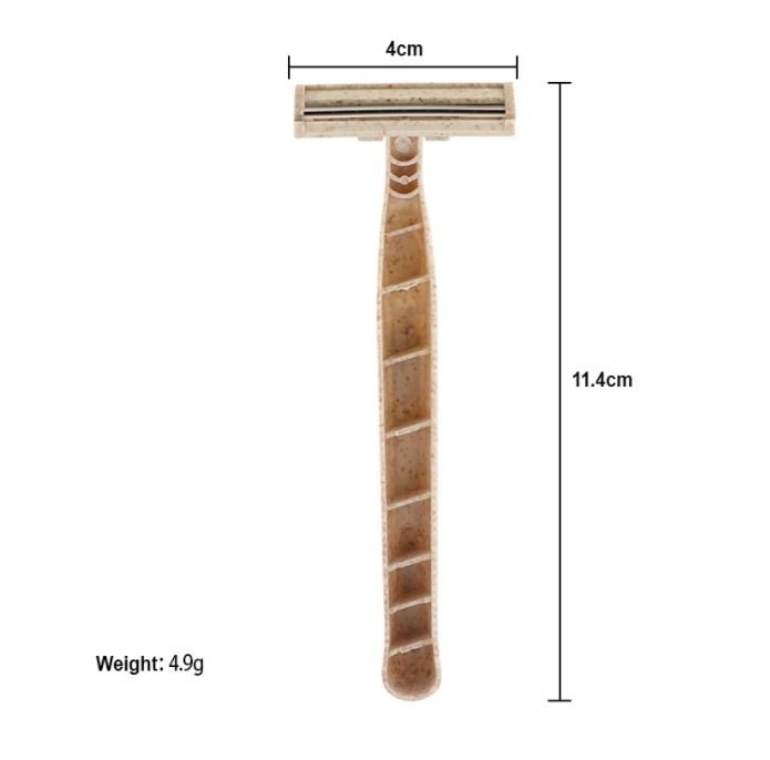 Eco Friendly Razors with 2 Blades - Biodegradable Wheat Straw Material Secondary image