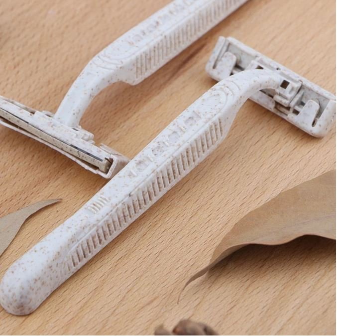 Eco Friendly Razors with 2 Blades - Biodegradable Wheat Straw Material