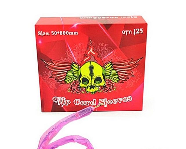 Red Rose Skull Clip Cord Sleeves (50 X 800 Mm) (125pk) (Pink) Main image