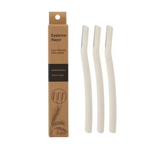 Eco Friendly Eyebrow Razors – Biodegradable Wheat Straw Material – 3pcs