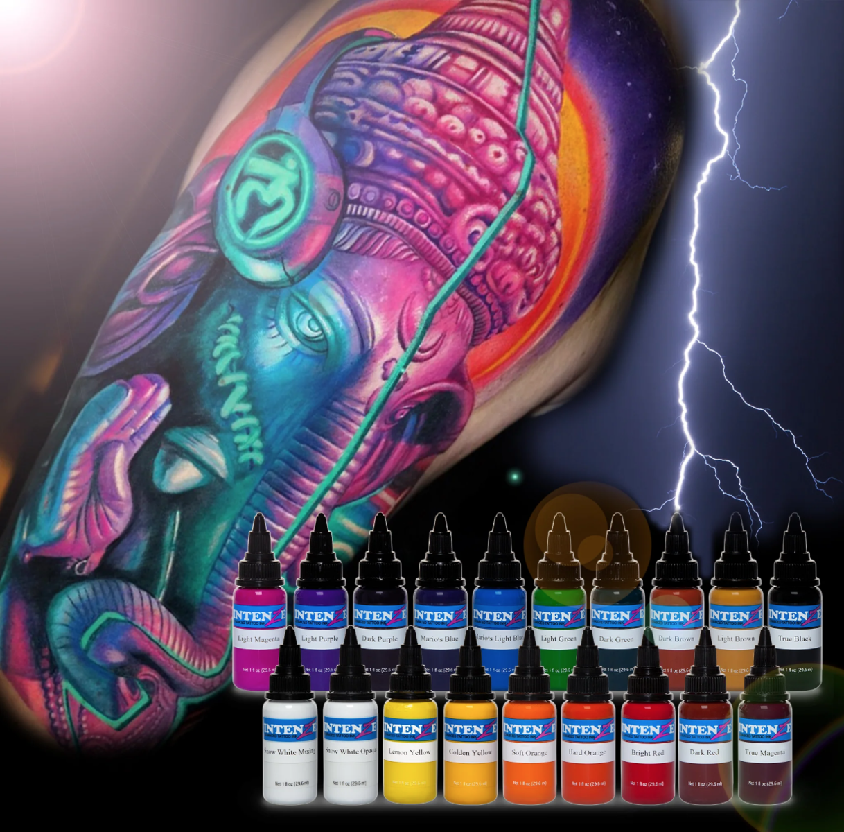 Basic 1oz Color Set - Intenze Tattoo Ink - 19 Bottles Secondary image
