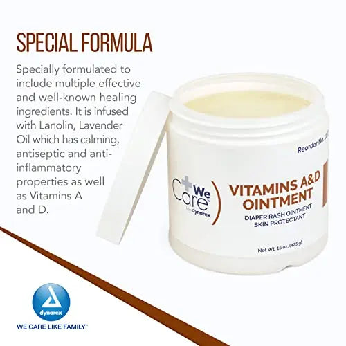 +We Care - Vitamins A & D Ointment — Cosmetic Vaseline — 15oz Jar